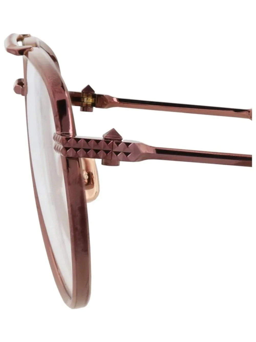 New Valentino Women's Eyeglasses Aviator Metal Frame Unisex Brown Brown